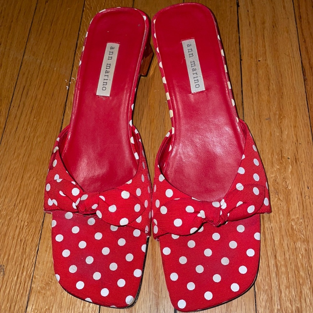 Size 10 Red Polka Dot Impo Heeled Sandal